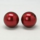 Perles d'imitation acryliques rondes rouge foncé de 20mm X-PACR-20D-24-1
