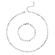 Ensembles de colliers et bracelets chaînes trombones en laiton sgSJEW-PH01378-06-1