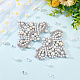 FINGERINSPIRE 2PCS Pearl Shoe Patches Silver Sew on Rhinestone Imitation Pearl Beaded Applique DIY Crafts Applique Patches Glitter Pearl Floral Pattern Patches Decorative Appliques for Costume Decor DIY-FG0004-33C-4