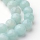 Faceted Natural Amazonite Round Beads Strands G-F261-04-6mm-1