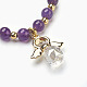 Natürlichen Amethyst Perlen strecken Charme Armbänder BJEW-JB03857-05-2
