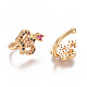 Golden Plated Brass Micro Pave Cubic Zirconia Cuff Earrings EJEW-L244-28G-2