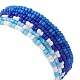 Set di braccialetti elasticizzati con perline di ottone e semi di vetro da 6 pezzo BJEW-JB09538-03-5