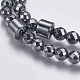 Colliers de perles de mala en hématite synthétique non magnétique NJEW-K096-11B-3