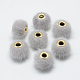 Handmade Faux Mink Fur European Beads X-OPDL-S089-02D-2