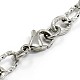 Fashionable 304 Stainless Steel Composite Figaro Cable Chains Bracelets STAS-A028-B095P-2