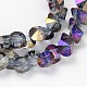 Full Rainbow Plated Diamond Transparent Glass Bead Strands EGLA-J104-FR01-1