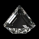 クリアガラスペンダント  多面カット  三角形のチャーム  透明  43x47x18mm  穴：1.6mm GLAA-G103-02B-2