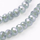 1 Strand Faceted Electroplate Imitation Jade Glass Rondelle Beads Strands X-EGLA-J025-F08-3
