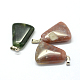 Trapezoid Natural Indian Agate Pendants G-Q359-16-2