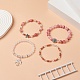 Ensemble de bracelets extensibles en perles de pierres précieuses mélangées naturelles 4pcs 4 styles BJEW-JB09263-6