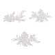 レース刺繍繊維縫製繊維  DIYアクセサリー  花  ホワイト  21~31x11~18cm PH-DIY-WH0063-03-1
