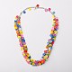 De resina de colores planos redondos conjuntos botón de joyas: pulseras y collares SJEW-JS00790-1-4