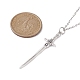 Ожерелье-подвеска из сплава меча с 304 цепочкой из троса из нержавеющей стали NJEW-JN04474-4