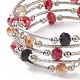 Braccialetti avvolgenti con cinque anelli di perle di vetro BJEW-JB09056-02-4