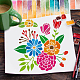 FINGERINSPIRE Watercolor Floral Painting Stencil 11.8x11.8inch Reusable Wildflowers Drawing Template Spring Summer Nature Pods Stencil for Decoration Plant Stencil for Wood Furniture Painting DIY-WH0391-0050-7
