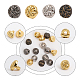 CHGCRAFT 120Pcs 4 Colors Flat Round Mini Alloy Shank Decorative Buttons for DIY Hand Sewing Mini Clothes FIND-CA0007-48-4