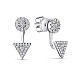 TINYSAND 925 Sterling Silver Triangle Silver Ear Jacket TS-E332-S-2