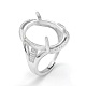 925 componentes de anillo de dedo de garra de diamante de imitación de plata esterlina STER-E061-37P-5