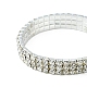 4 pièces 3 ensembles de bracelet extensible de tennis en laiton avec strass de style pour petite amie BJEW-FS0001-06-4