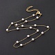 Vacuum Plating 304 Stainless Steel Beaded Necklaces NJEW-E064-06G-2