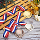 Ahandmaker 12 pz 3 colori in lega di zinco medaglie premio in bianco AJEW-GA0003-65-5