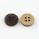 4 botones de coco redondas planas hoyos de X-BUTT-R035-009-2