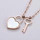 304 Stainless Steel Pendant Necklaces NJEW-I232-19RG-2