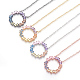 Brass Micro Pave Cubic Zirconia Pendant Necklaces NJEW-O105-01A-1