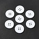 Blancas planas botones redondos de resina X-RESI-D030-20mm-01-4
