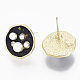 (vendita di fabbrica di feste di gioielli) orecchini a bottone smaltati in lega rotonda piatta EJEW-N009-09A-2