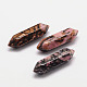 Faceted Natural Rhodonite Stone Beads G-K016-30mm-01-1