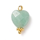 Natural Green Aventurine Charms PALLOY-JF01863-03-2