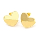 Boucles d'oreilles en forme de coeur en laiton plaqué en rack EJEW-A028-32G-1