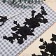ポリエステル刺繍花飾りアクセサリー  袖口カラー飾り用  ブラック  280x136x3mm PATC-WH0006-08-5