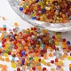 Perles rocailles rondes en verre mat de 12/0 couleurs transparentes  SEED-K003-2mm-M03-1