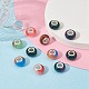 24pcs perles européennes en résine rondelle 6 couleurs RPDL-YW0001-08-5