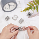 SUPERFINDINGS 5Pcs 5 Style Owl & Flower & Rhombus & Column & Oval Alloy Scarf Buckle Rings JEWB-FH0001-08-3