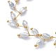 Colliers en perles de verre ovales à facettes galvanisées NJEW-JN02625-02-2