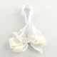 DIYの布ちょう結びとかわいい弾性赤ちゃんヘッドバンドヘアアクセサリー  ホワイト  105mm OHAR-Q002-04L-2