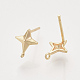 Brass Stud Earring Findings KK-T048-015G-NF-2
