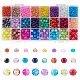 PandaHall 4mm 6mm 8mm Crackle Glass Beads 2720pcs 24 Color Glass Crackle Lampwork Round Beads for Necklace Bracelet Jewelry Making CCG-PH0003-08-1