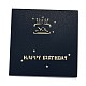 手作りグリーティングカード  3dポップアップバースデーケーキ  ペーパークラフト  グリーティングカード  封筒付き  正方形  ブラック  15x15x0.35cm DIY-Z004-01B-4