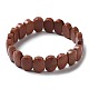 Bracelet extensible en perles de pierre dorée synthétique G-E010-01-09-2