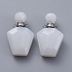 Faceted Natural White Jade Openable Perfume Bottle Pendants G-E564-09A-P-2