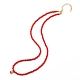 Set di collane con perline di semi di vetro rosso e bianco NJEW-JN03719-4