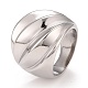 304 Stainless Steel Textured Chunky Ring RJEW-B040-21P-1