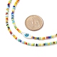 Collier double couche en perles de verre et œil de cheval en coquillage naturel pour femme NJEW-JN03932-4