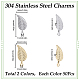 Sunnyclue 100 pièces 2 couleurs 304 breloques en acier inoxydable STAS-SC0006-86-2