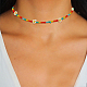 Anattasoul 8 Stück 8 Farben Glassamen geflochtene Blumenperlen-Halsketten-Set für Frauen NJEW-AN0001-32-6